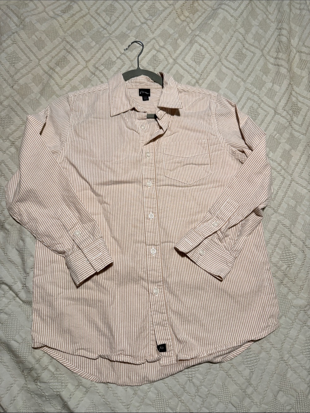 art class Pink and White Striped Button-Down Shirt